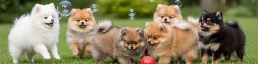 Cachorros Pomerania de varios colores disponibles en Amorapets Medellín