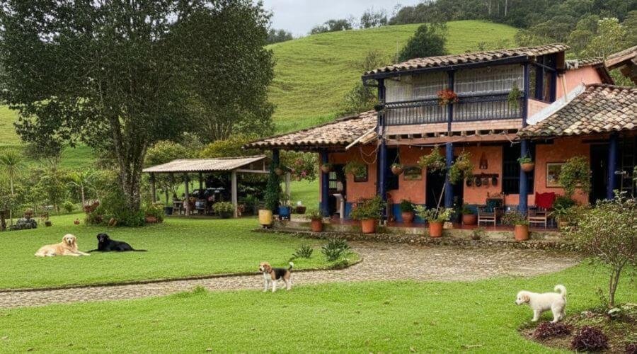 Criadero de perros en Medellín AmoraPets ambiente campestre.
