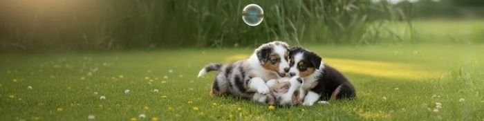 Cachorro Pastor Australiano Blue Merle con ojos azules en Medellín AmoraPets.