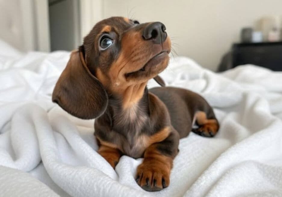 Cachorro Teckel Salchicha de pelo corto y brillante en Amorapets Medellín