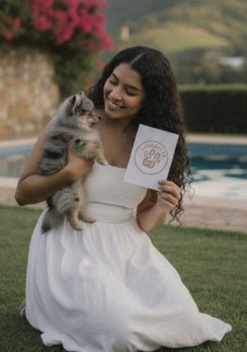 Entrega de cachorro Pomerania miniatura color Merle en Llanogrande, Rionegro. Criadero Amora Pets entregando ejemplares exclusivos en Antioquia.