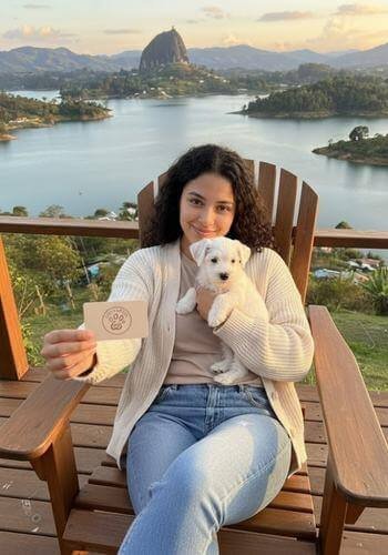 Cachorro Schnauzer Miniatura de color blanco puro entregado en Guatapé, Antioquia. Mascota exótica de AmoraPets ideal para familias y viajes.